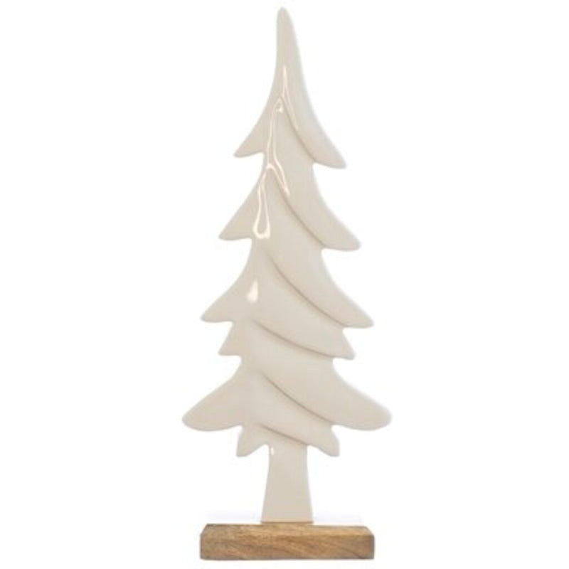 Mango Wood Tree White Enamel Large