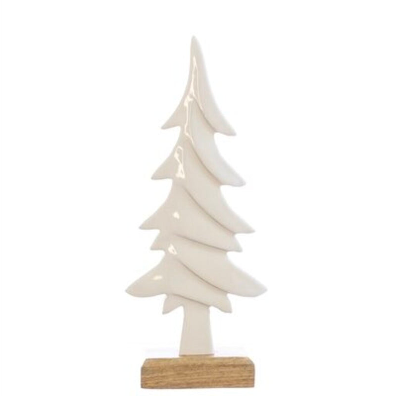 Mango Wood Tree White Enamel Med