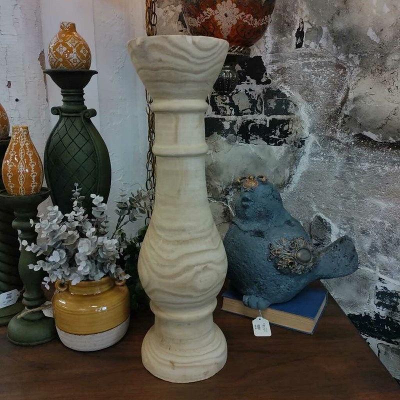 Candlestick Wooden Hand Turned - 20"