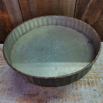 Pedestal Tray Metal w/ Wood