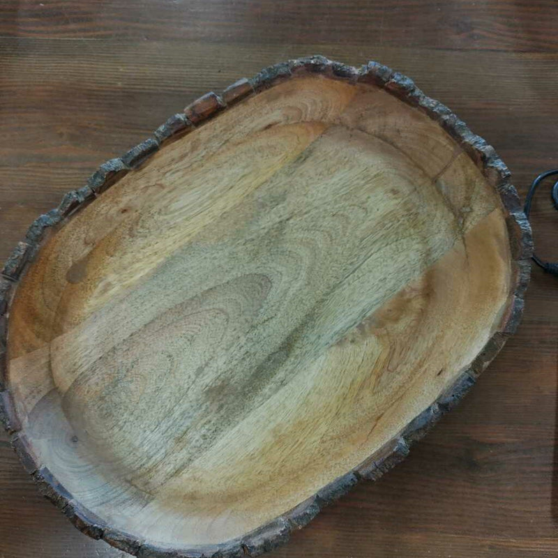 Oval Raw Edge Wood Platter