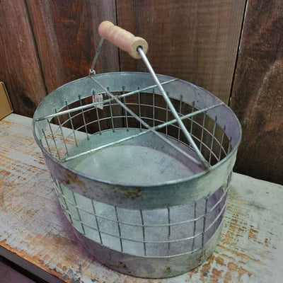 Divided Oval Wire Metal Tool Caddy w/ Handle