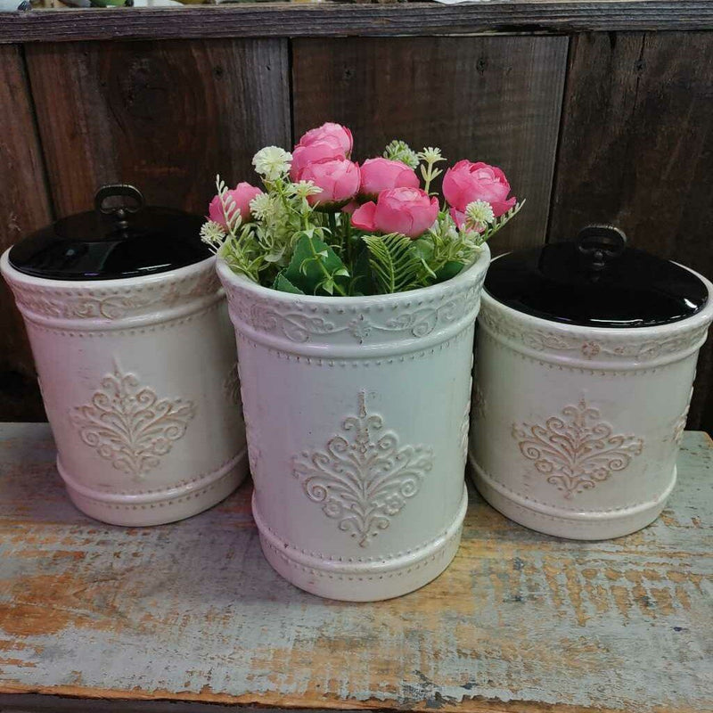 Ceramic French Country Canister Set of 3