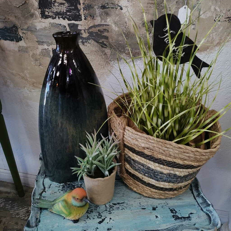 Vase Dk Blue Brown