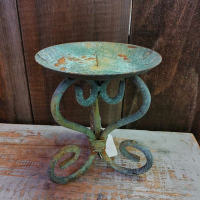 Patina Candlestick Iron Med