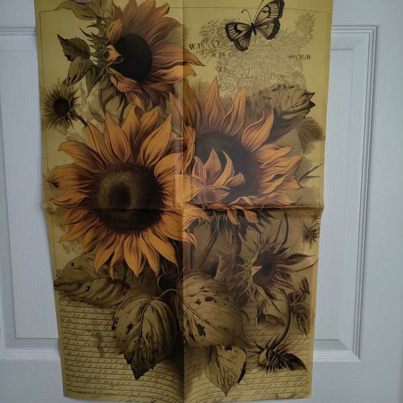 Sunflowers with Script/Butterflies