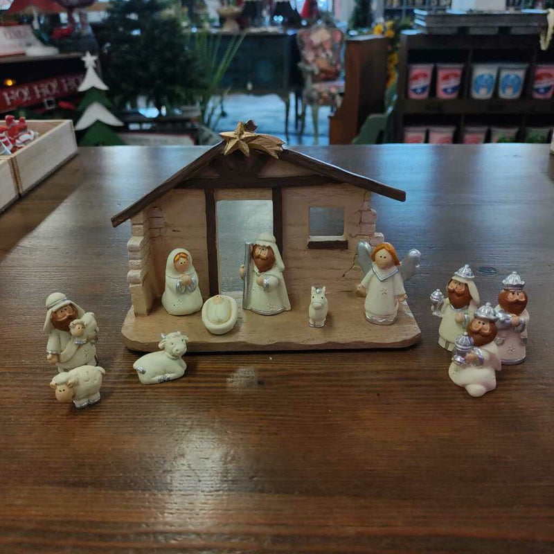 Kids Nativity w/ Creche
