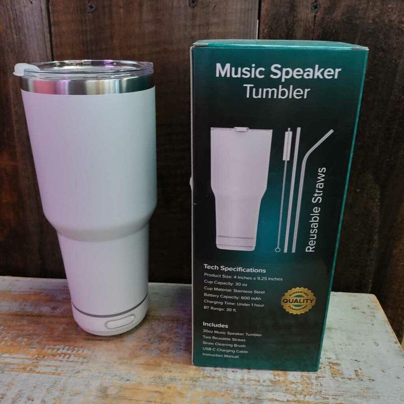 White BT Speaker Tumbler