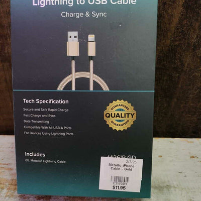 Metallic iPhone Cable - Gold
