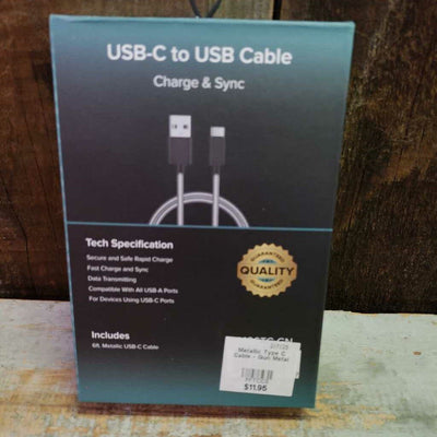 Metallic Type C Cable - Gun Metal