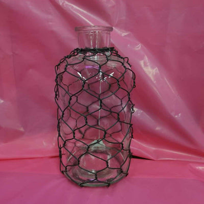 Chicken Wire Wrapped Jar
