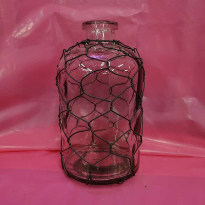 Chicken Wire Wrapped Jar