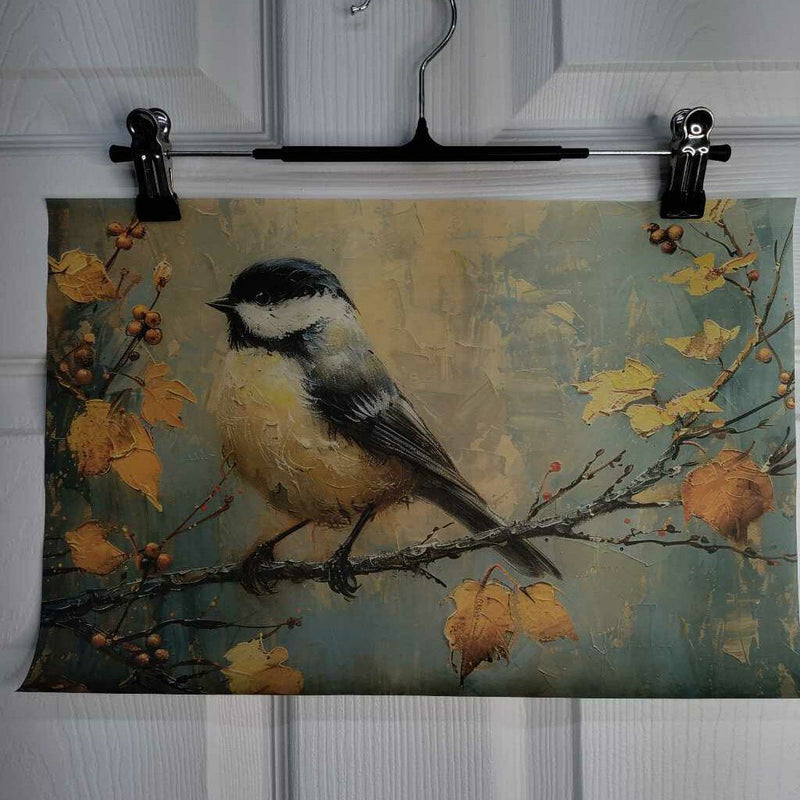 Chickadee Oil Painting