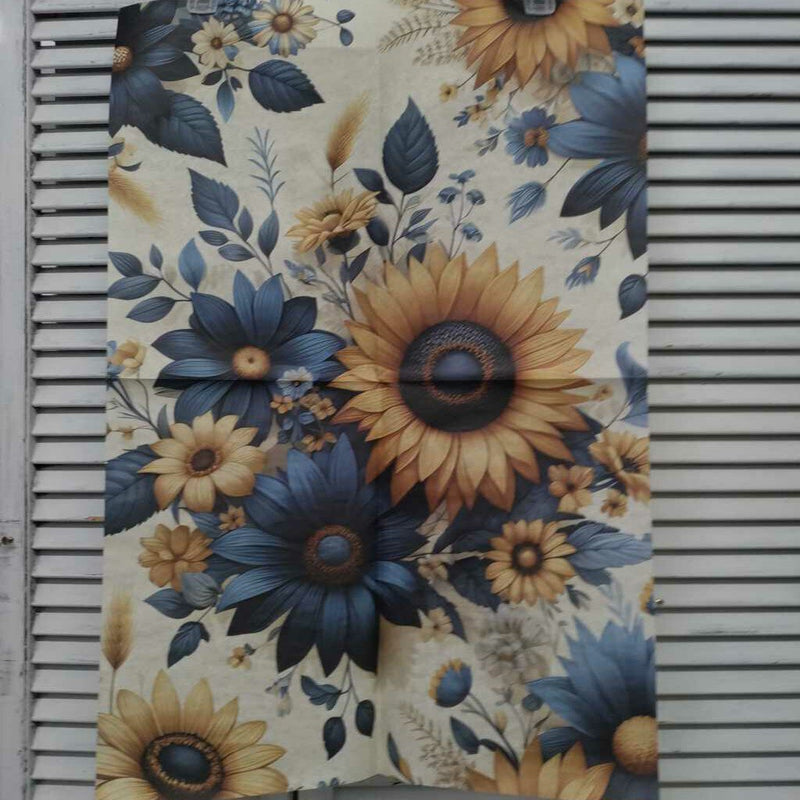 Blue Daisies & Sunflowers