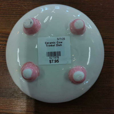 Ceramic Cow Trinket Dish - Black w/ White Spots