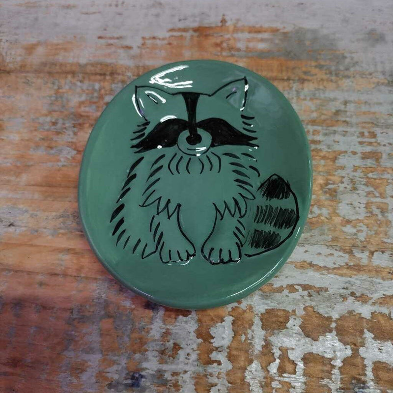 Green Trinket Dish - Raccoon