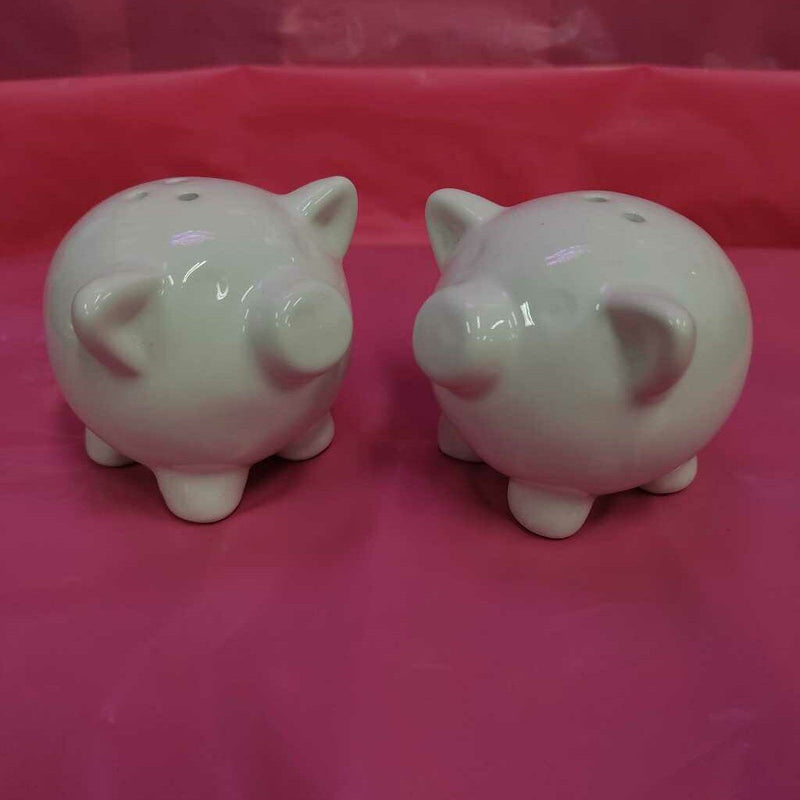 Ceramic White Pig S & P Shaker Set