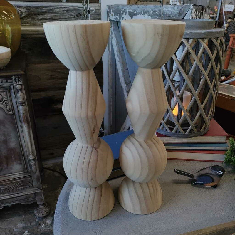 Turned Candlestick Natural - Lg