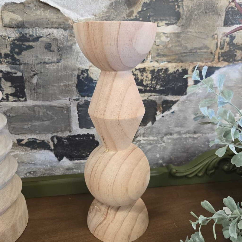 Turned Candlestick Natural Md