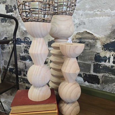 Turned Candlestick Natural Md