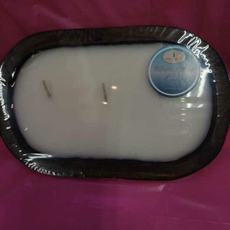 Wooden Dough Bowl Candle - Relax