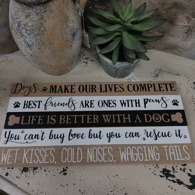 Pet Tabletop Long Wood Block Sign - LIfe is Better w/ a Dog