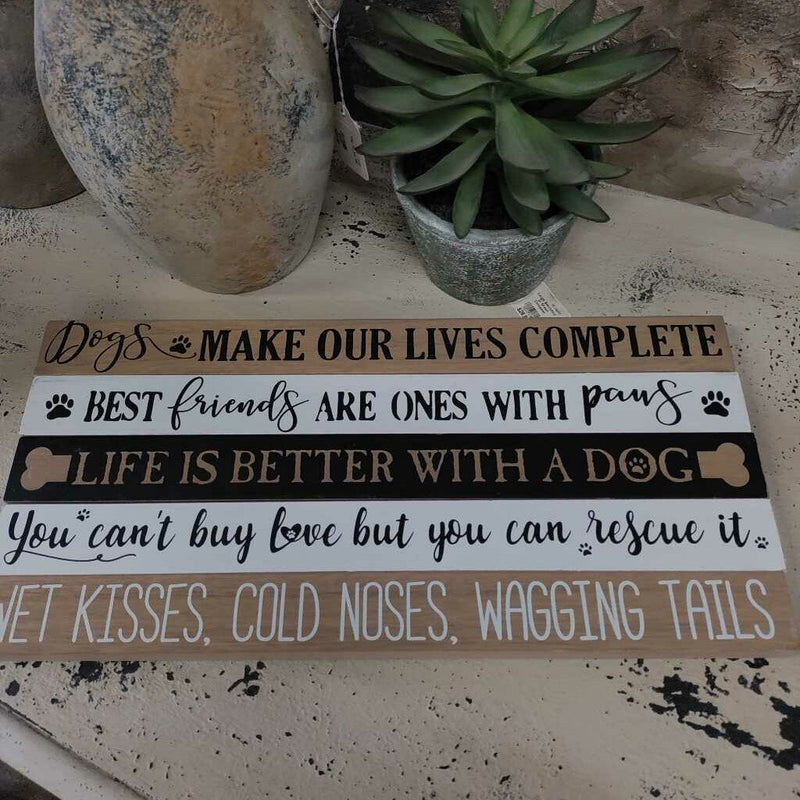 Pet Tabletop Long Wood Block Sign - You Can&