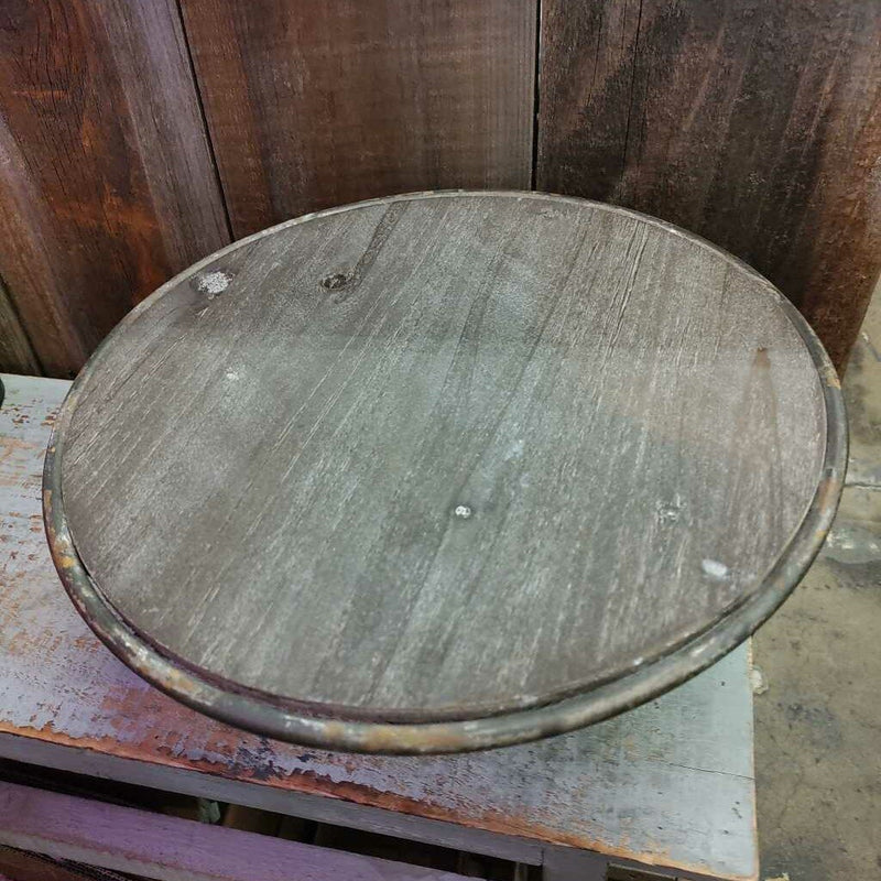 Wood & Metal Pedestal Stand