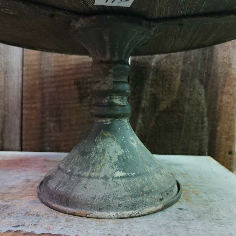Wood & Metal Pedestal Stand