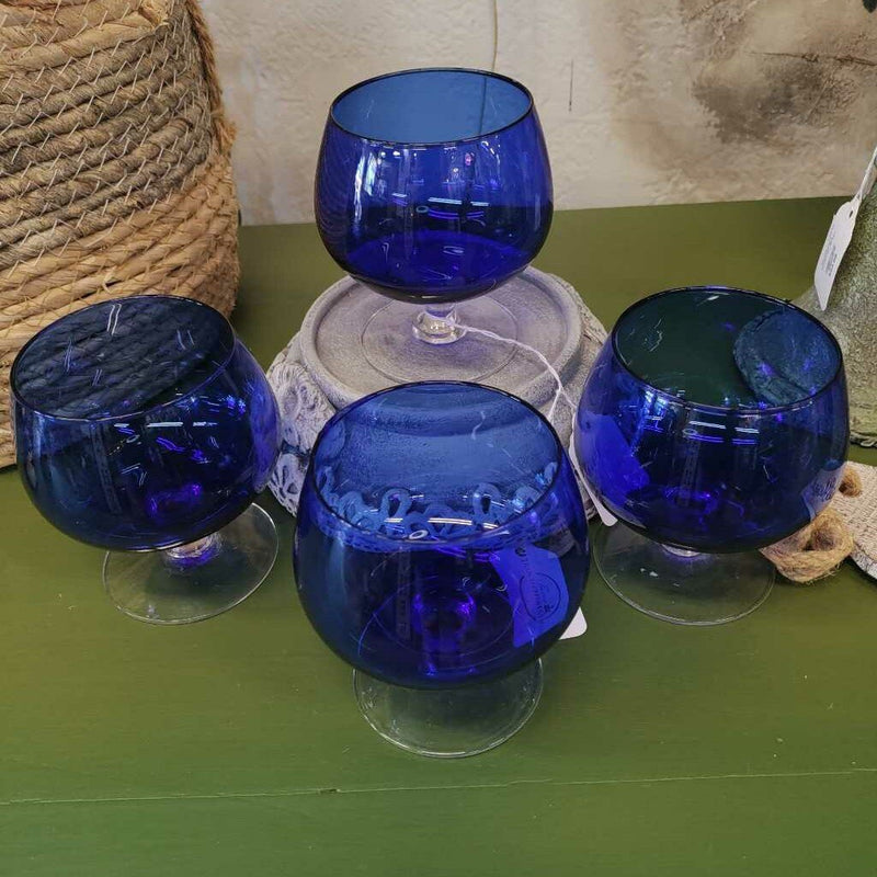 Blue Fancy Glasses SET OF 4