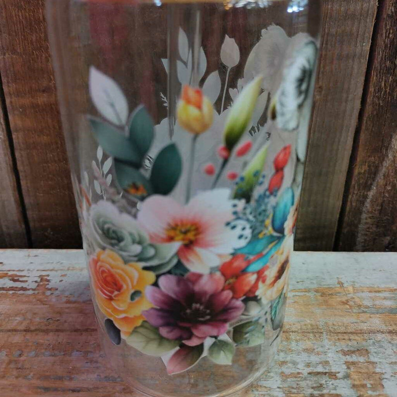 Glass Drink Cup - Koala w/Flowers
