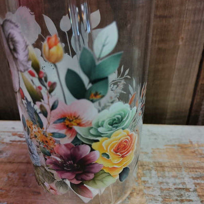 Glass Drink Cup - Koala w/Flowers