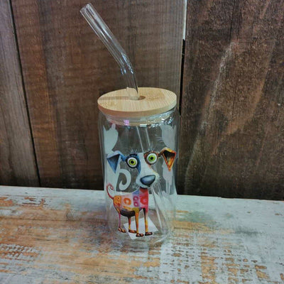Glass Drink Cup - Cartoon Cats/Dog