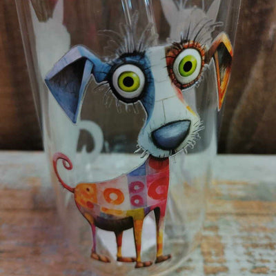 Glass Drink Cup - Cartoon Cats/Dog