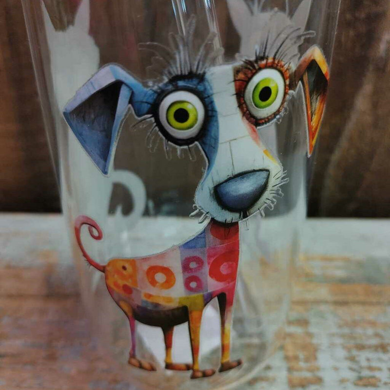 Glass Drink Cup - Cartoon Cats/Dog
