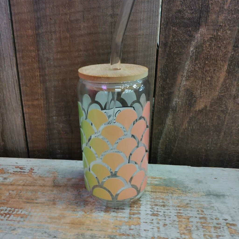 Glass Drink Cup - Mermaid Scales
