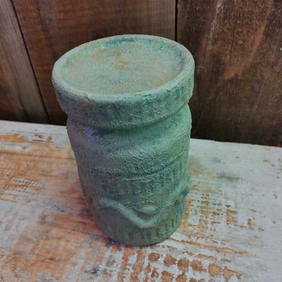 Textured Candlestick - Mottled Green & Rust