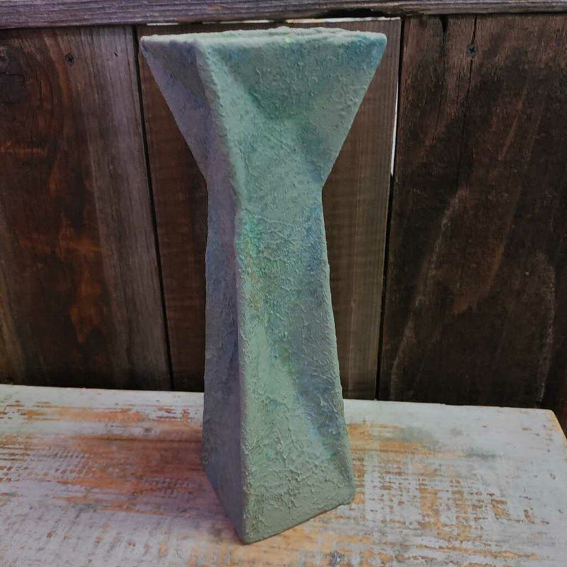 Textured Candlestick - Mottled Green & Rust
