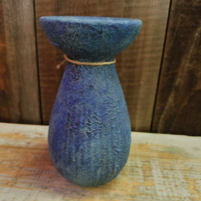 Textured Indigo Candlestick