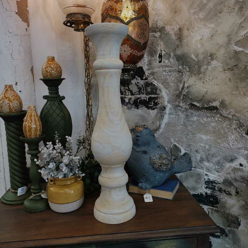 Candlestick Wooden Hand Turned - 25"