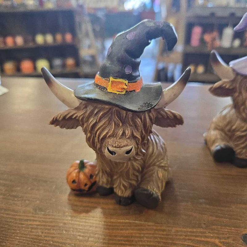 Trick or Treat Highland Cow Black Hat