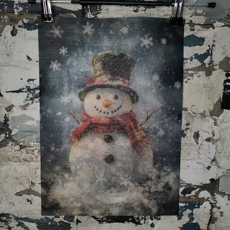 Snowman Rustic Snowflakes