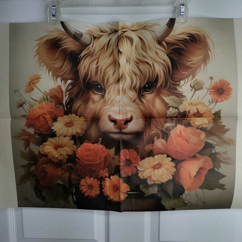 A Floral Highland Cow Series Design 5