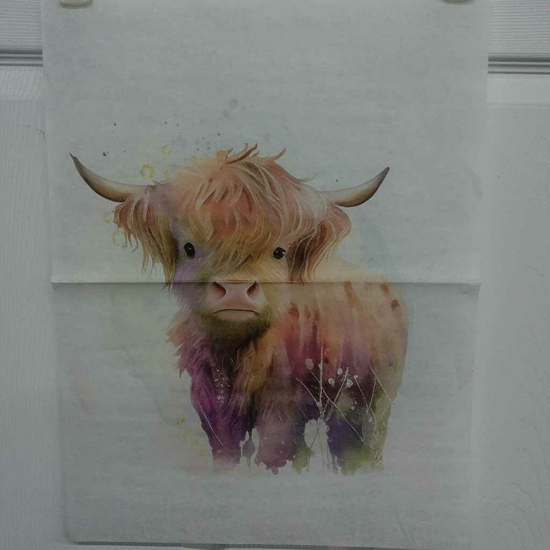 Cow Highland Farm Watercolor